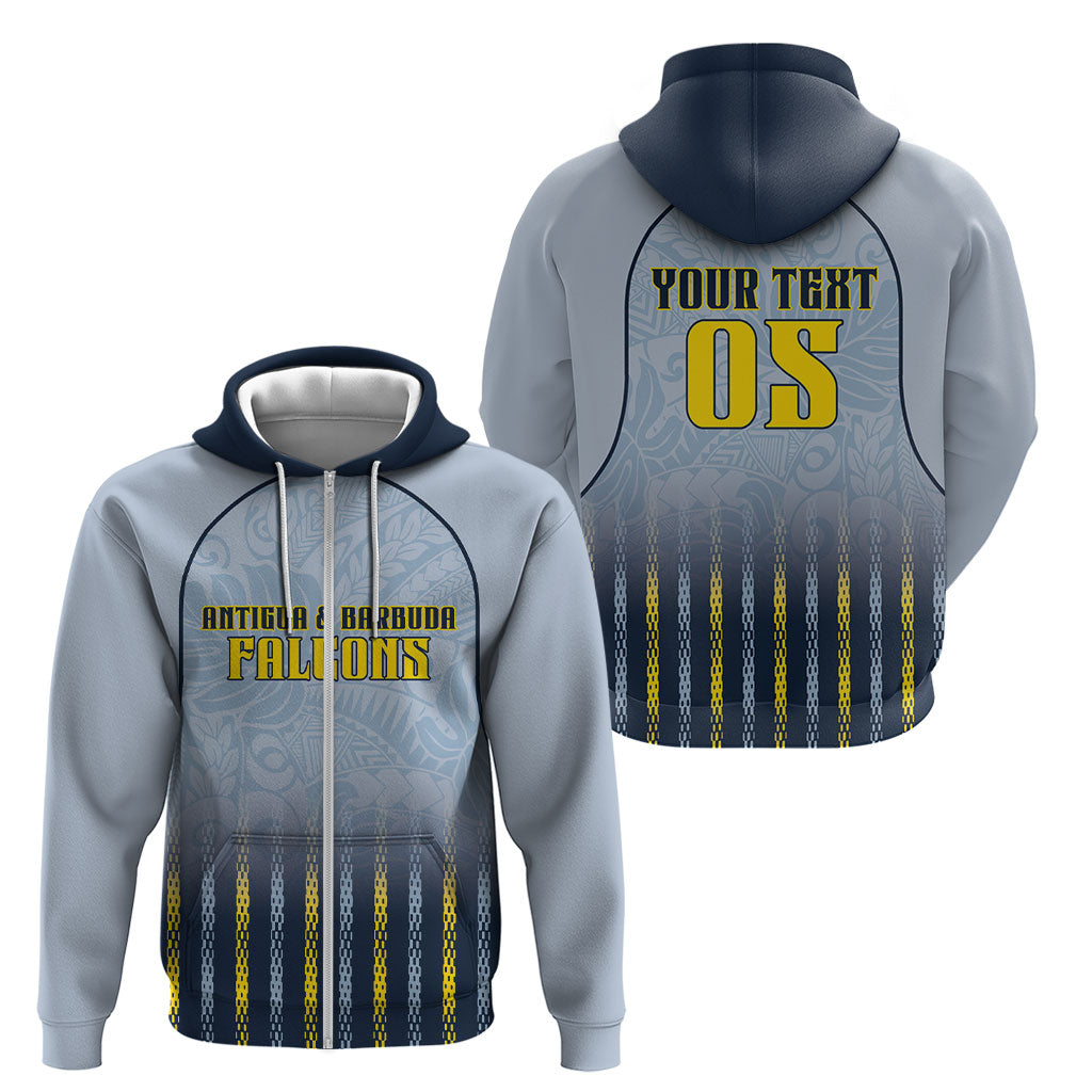 Custom Antigua And Barbuda 2026 Cricket Zip Hoodie Fly High Falcons