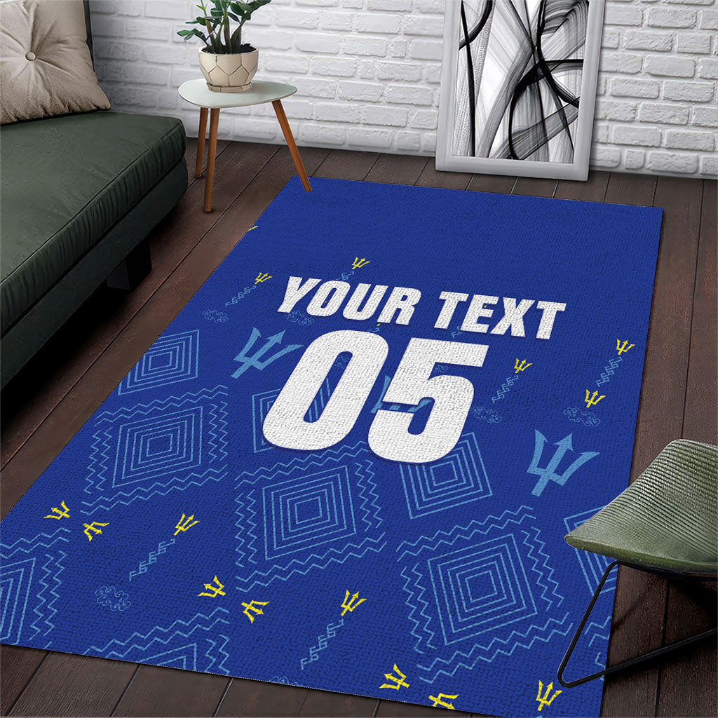 Custom Barbados 2026 Cricket Area Rug Tridents Rise