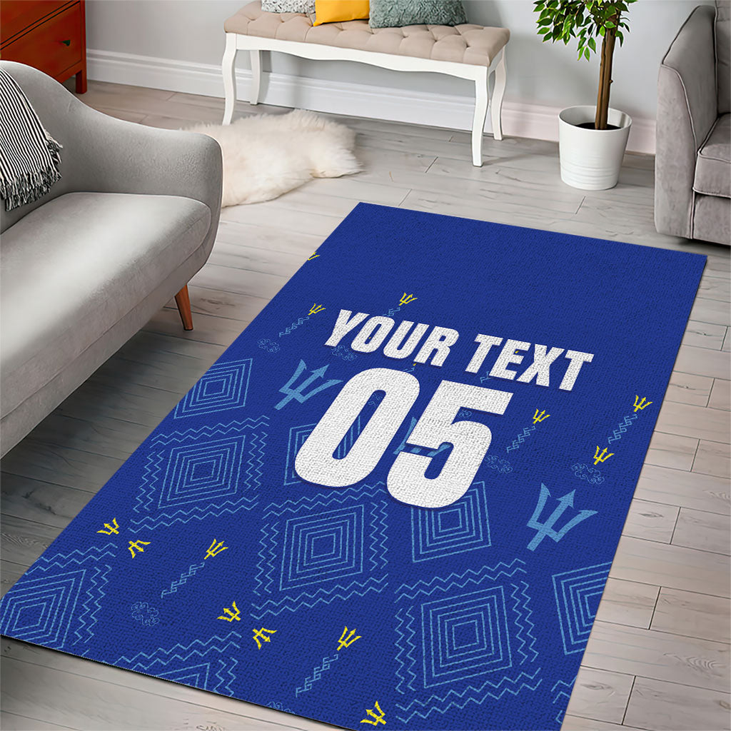 Custom Barbados 2026 Cricket Area Rug Tridents Rise