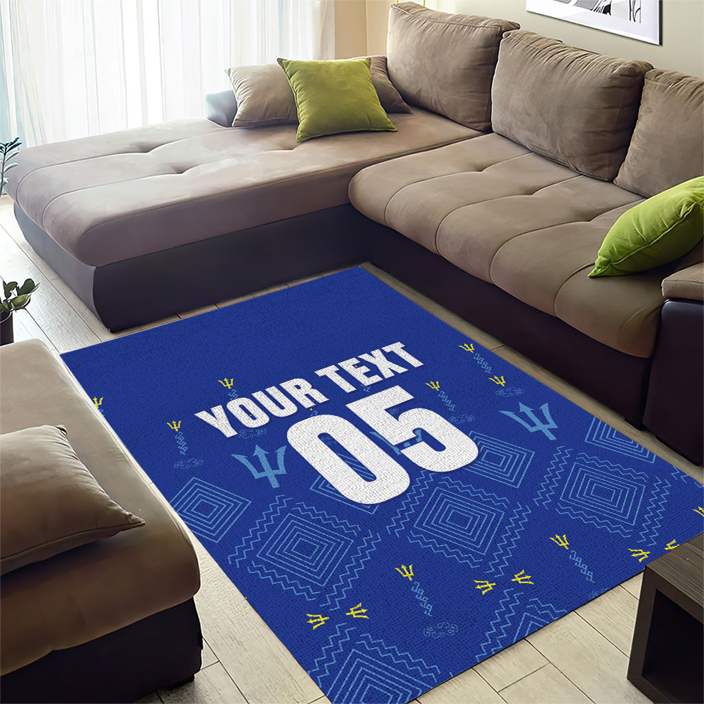 Custom Barbados 2026 Cricket Area Rug Tridents Rise