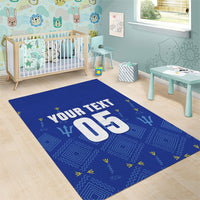 Custom Barbados 2026 Cricket Area Rug Tridents Rise