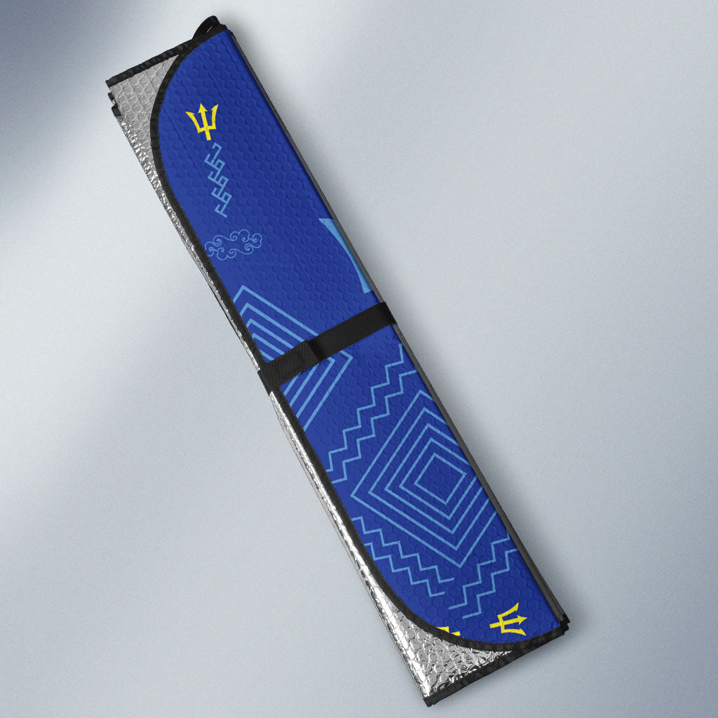 Custom Barbados 2026 Cricket Auto Sun Shade Tridents Rise