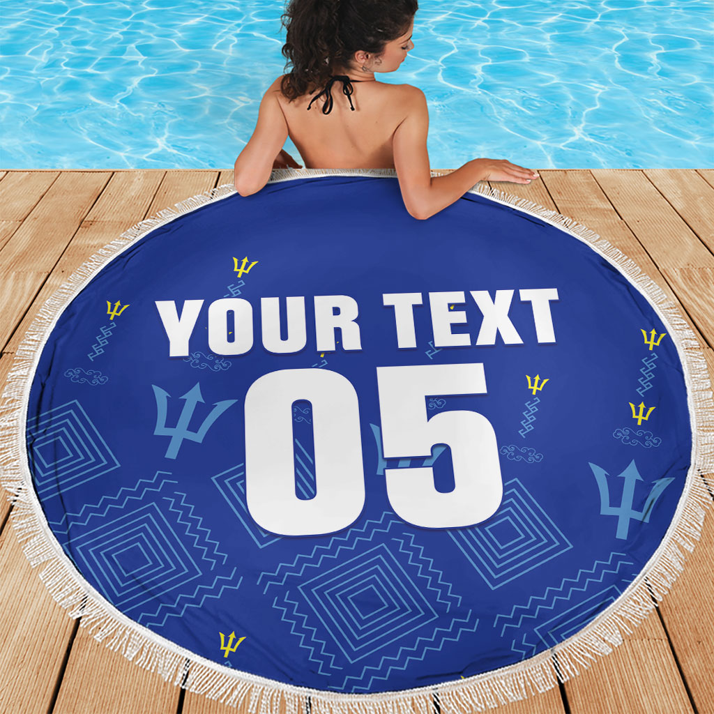 Custom Barbados 2026 Cricket Beach Blanket Tridents Rise
