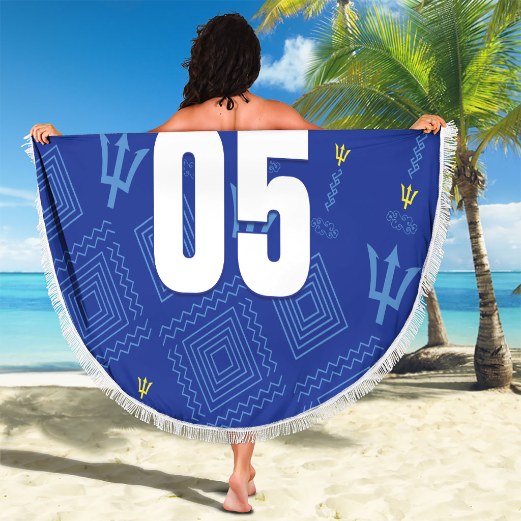 Custom Barbados 2026 Cricket Beach Blanket Tridents Rise
