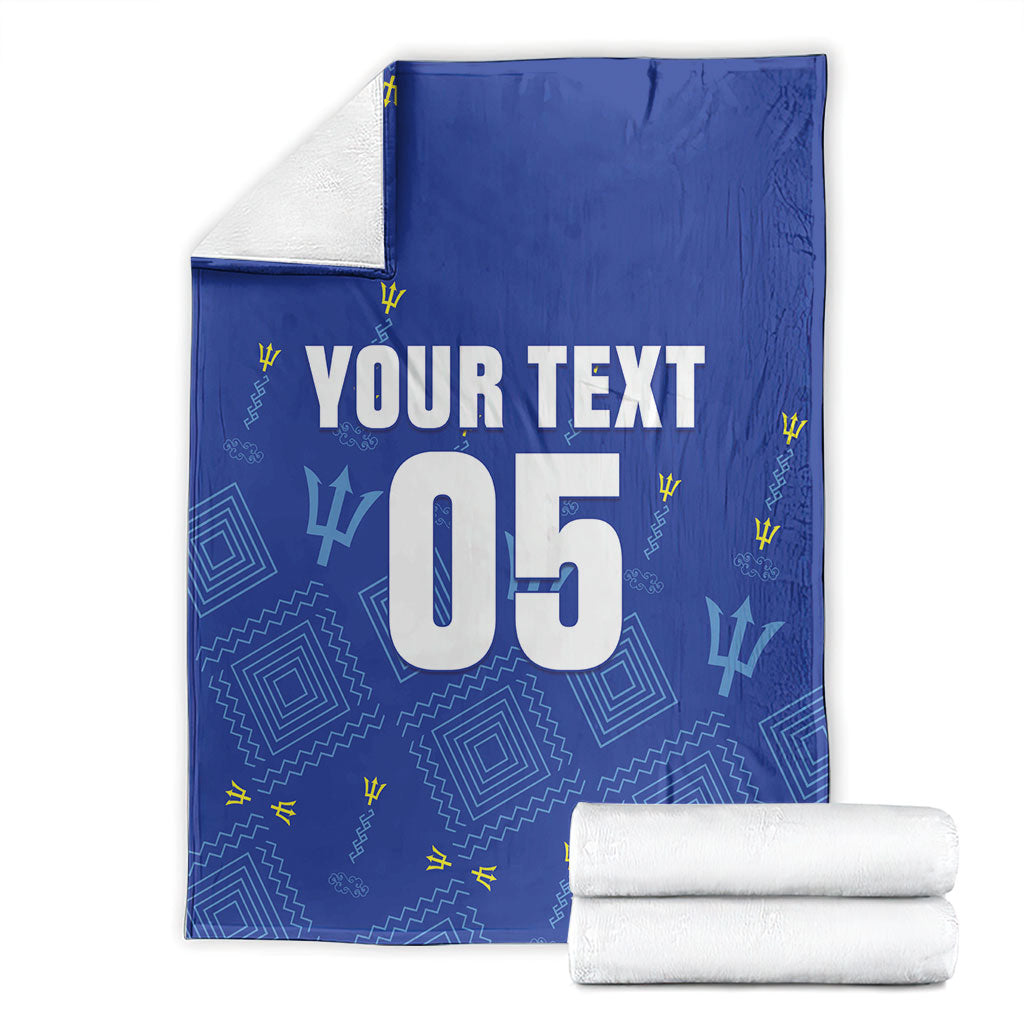 Custom Barbados 2026 Cricket Blanket Tridents Rise