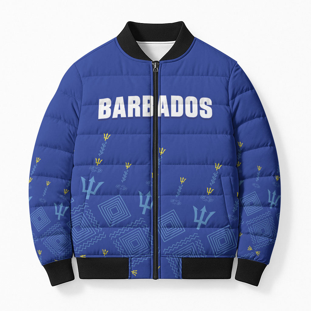 Custom Barbados 2026 Cricket Bomber Puffer Jacket Tridents Rise