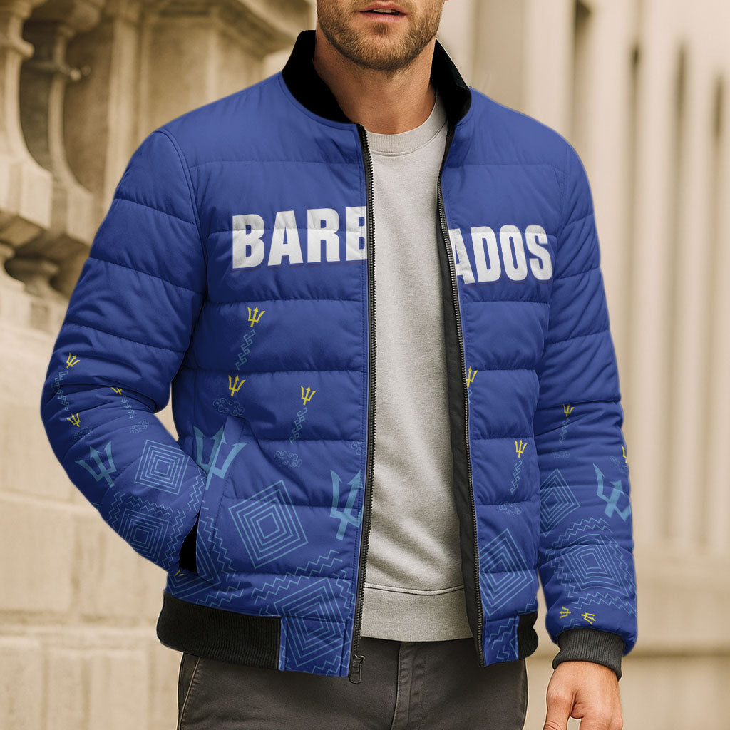 Custom Barbados 2026 Cricket Bomber Puffer Jacket Tridents Rise