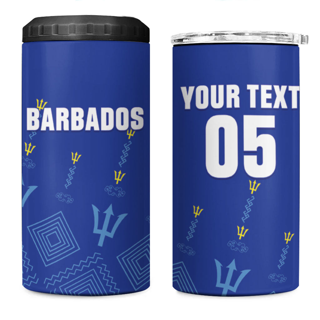 Custom Barbados 2026 Cricket 4 in 1 Can Cooler Tumbler Tridents Rise