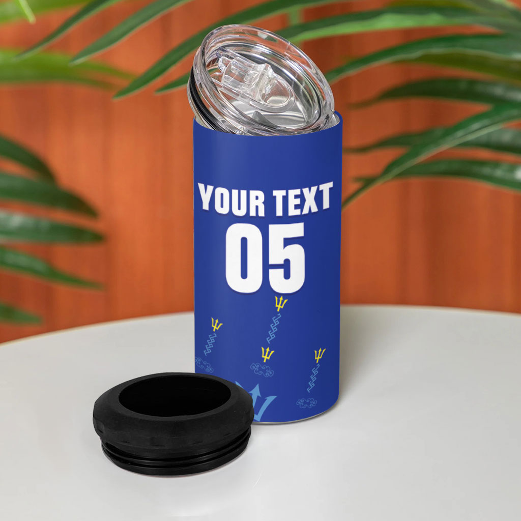 Custom Barbados 2026 Cricket 4 in 1 Can Cooler Tumbler Tridents Rise