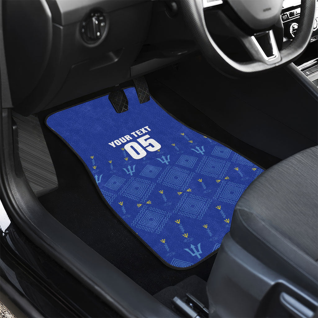 Custom Barbados 2026 Cricket Car Mats Tridents Rise