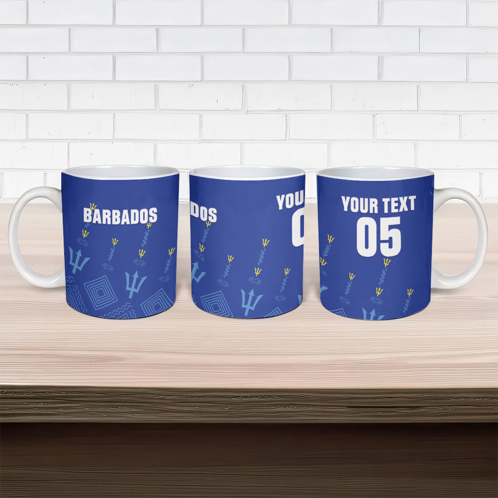 Custom Barbados 2026 Cricket Ceramic Mug Tridents Rise