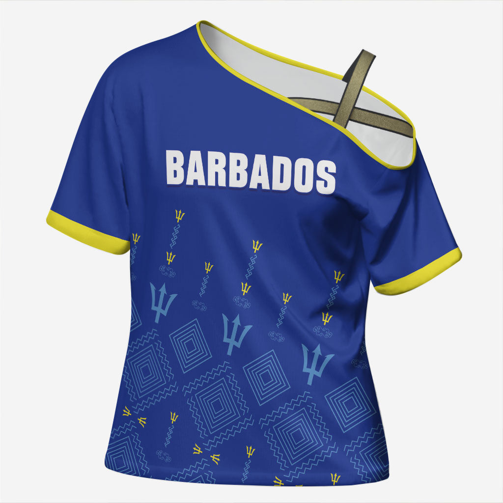 Custom Barbados 2026 Cricket Cross Shoulder Shirt Tridents Rise