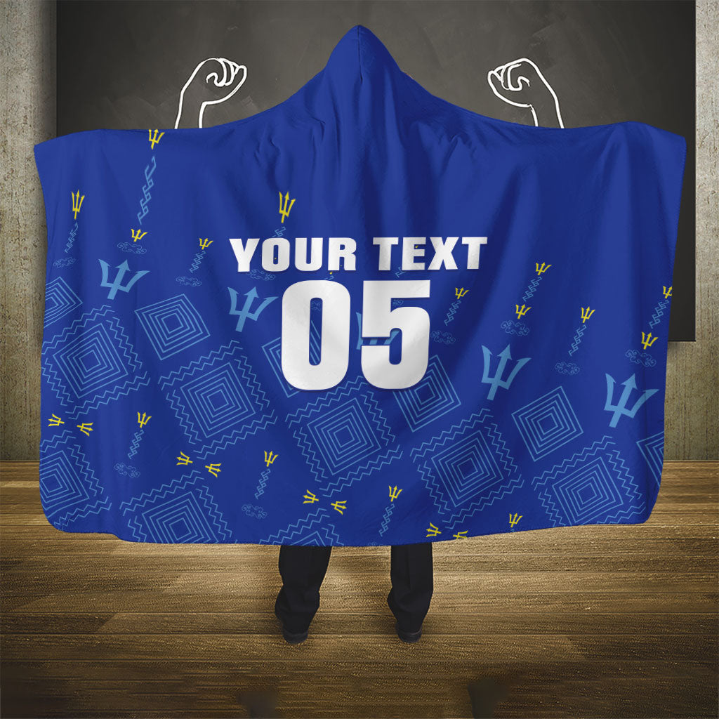 Custom Barbados 2026 Cricket Hooded Blanket Tridents Rise