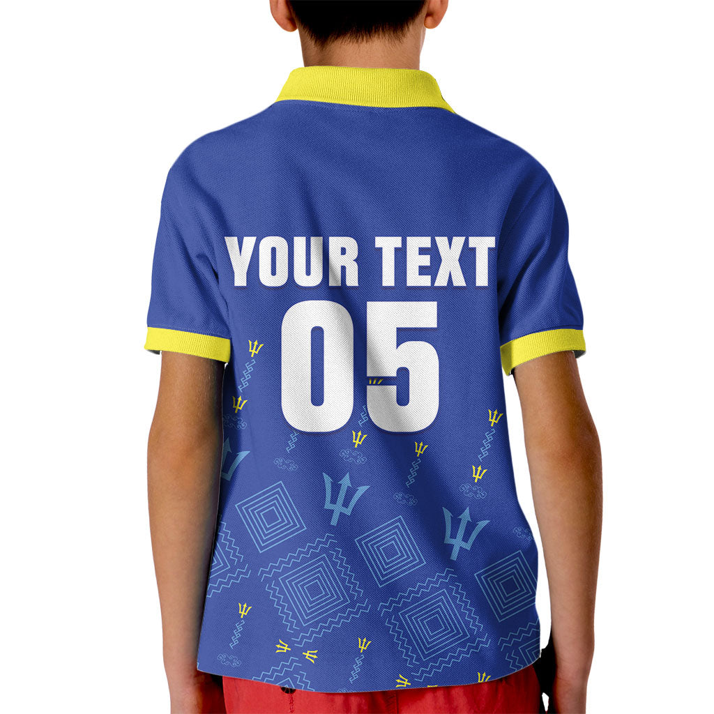 Custom Barbados 2026 Cricket Kid Polo Shirt Tridents Rise