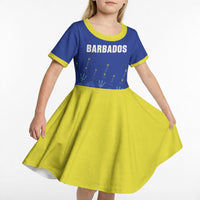 Custom Barbados 2026 Cricket Kid Short Sleeve Dress Tridents Rise