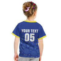 Custom Barbados 2026 Cricket Kid T Shirt Tridents Rise