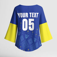 Custom Barbados 2026 Cricket Kimono Sleeve Blouse Tridents Rise