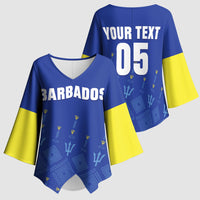 Custom Barbados 2026 Cricket Kimono Sleeve Blouse Tridents Rise