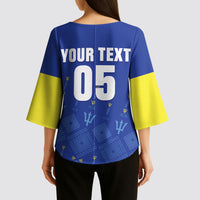 Custom Barbados 2026 Cricket Kimono Sleeve Blouse Tridents Rise