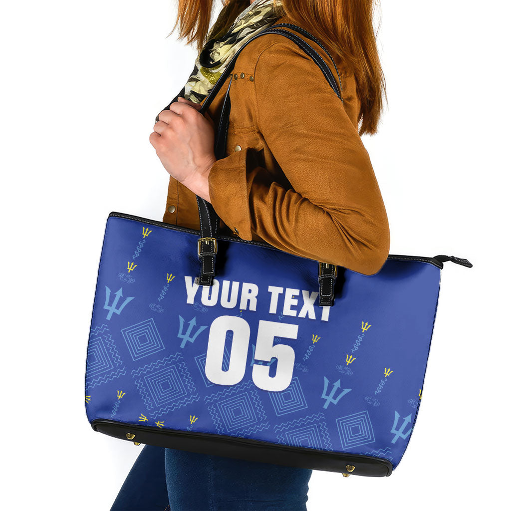 Custom Barbados 2026 Cricket Leather Tote Bag Tridents Rise