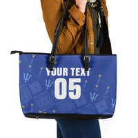 Custom Barbados 2026 Cricket Leather Tote Bag Tridents Rise