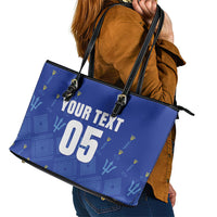 Custom Barbados 2026 Cricket Leather Tote Bag Tridents Rise