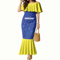 Custom Barbados 2026 Cricket Mermaid Dress Tridents Rise