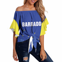 Custom Barbados 2026 Cricket Off Shoulder Wrap Waist Top Tridents Rise