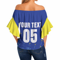Custom Barbados 2026 Cricket Off Shoulder Wrap Waist Top Tridents Rise