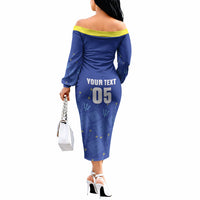 Custom Barbados 2026 Cricket Off The Shoulder Long Sleeve Dress Tridents Rise