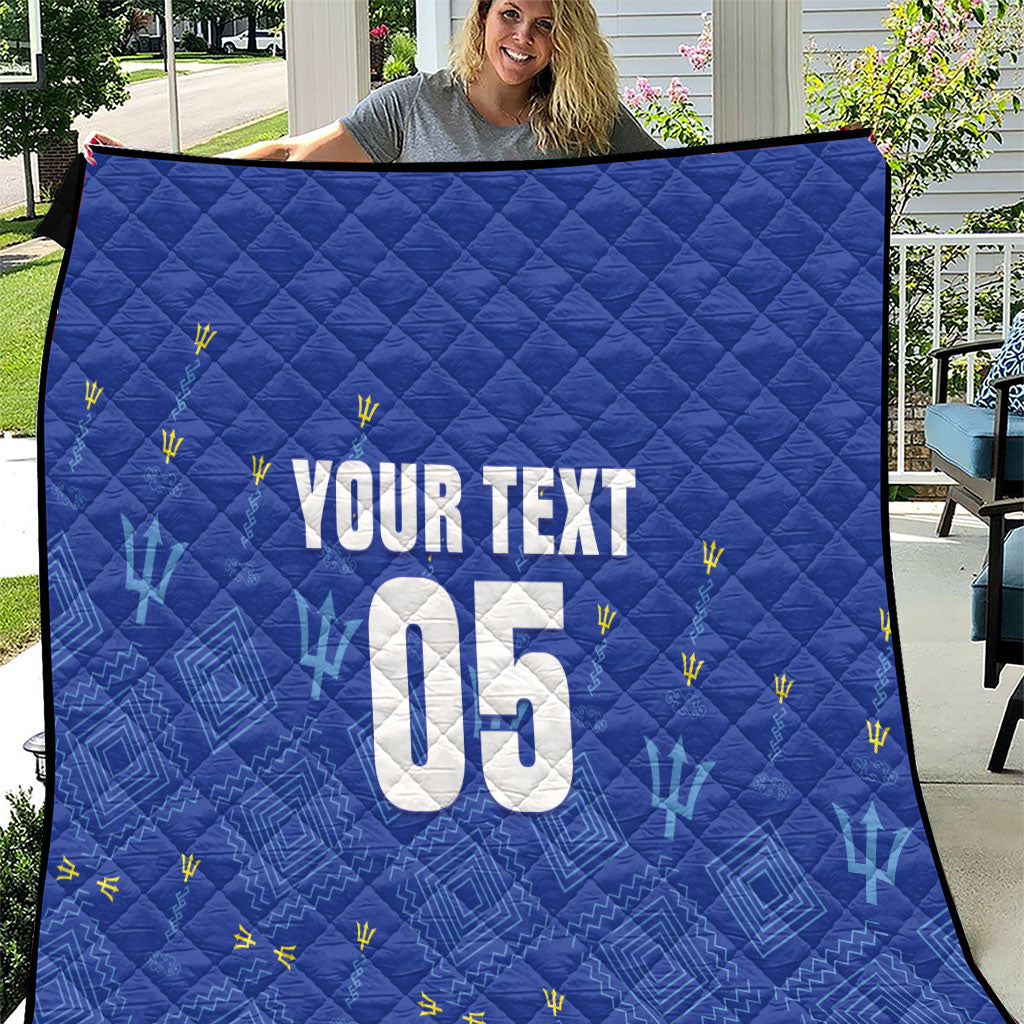 Custom Barbados 2026 Cricket Quilt Tridents Rise