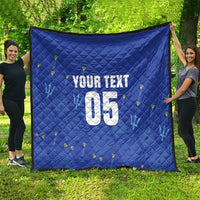 Custom Barbados 2026 Cricket Quilt Tridents Rise