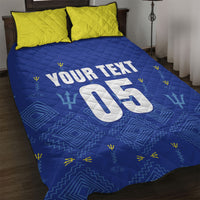 Custom Barbados 2026 Cricket Quilt Bed Set Tridents Rise