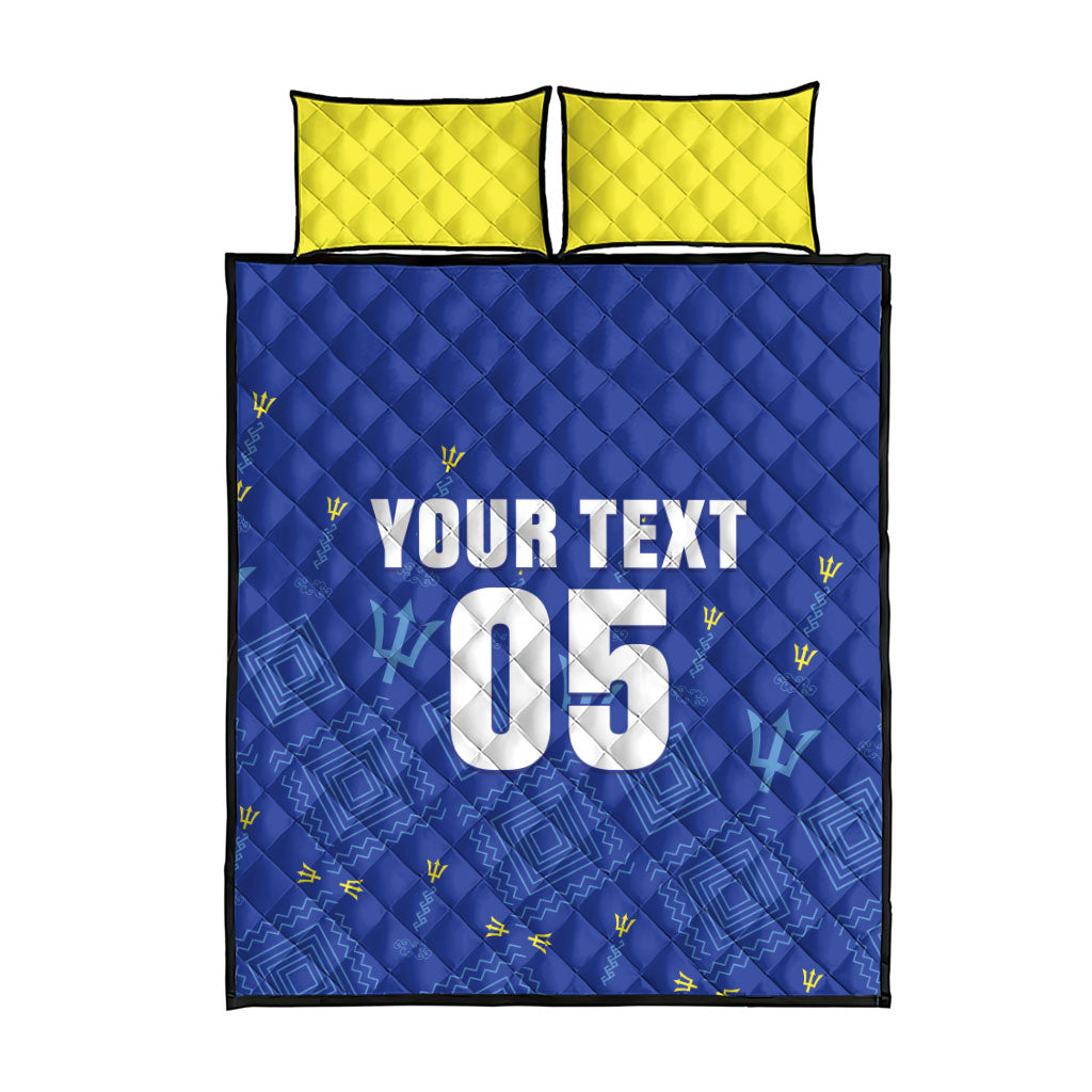 Custom Barbados 2026 Cricket Quilt Bed Set Tridents Rise