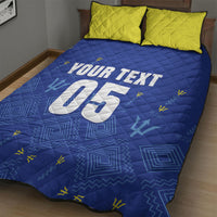 Custom Barbados 2026 Cricket Quilt Bed Set Tridents Rise