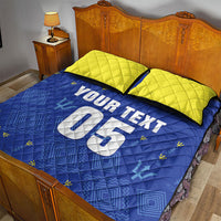Custom Barbados 2026 Cricket Quilt Bed Set Tridents Rise