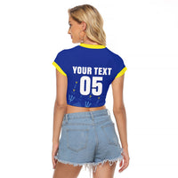 Custom Barbados 2026 Cricket Raglan Cropped T Shirt Tridents Rise