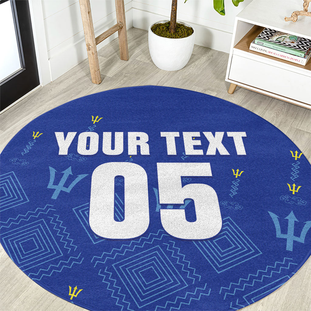Custom Barbados 2026 Cricket Round Carpet Tridents Rise