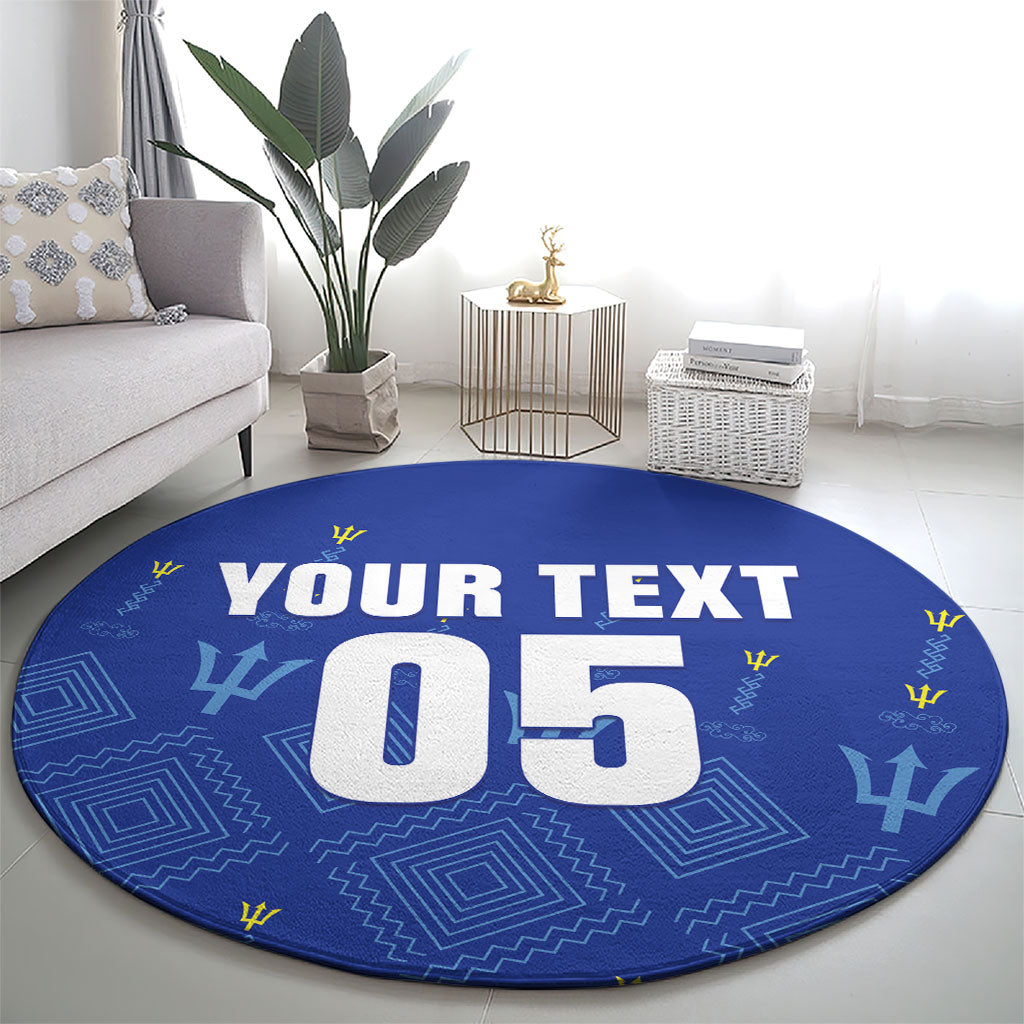 Custom Barbados 2026 Cricket Round Carpet Tridents Rise