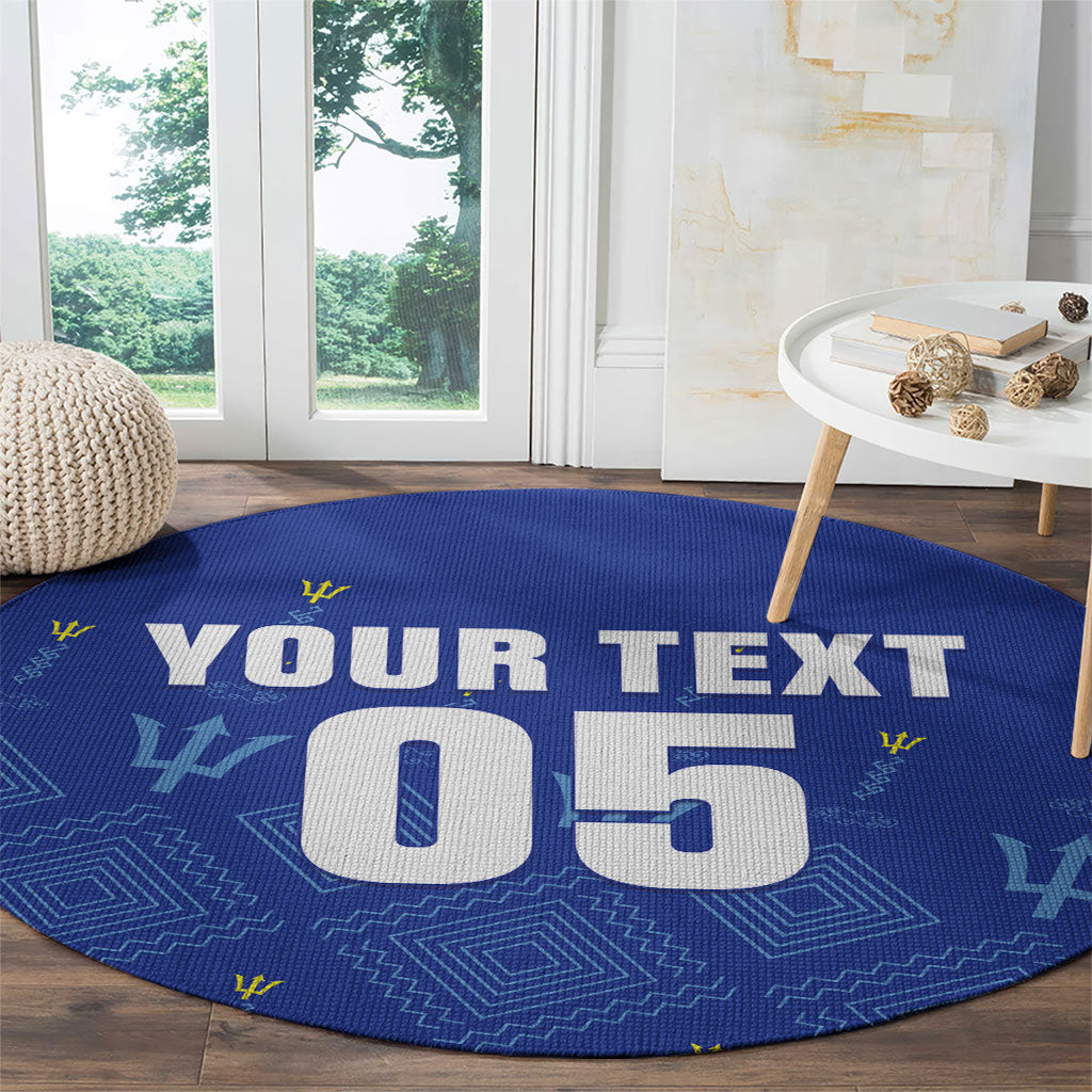 Custom Barbados 2026 Cricket Round Carpet Tridents Rise