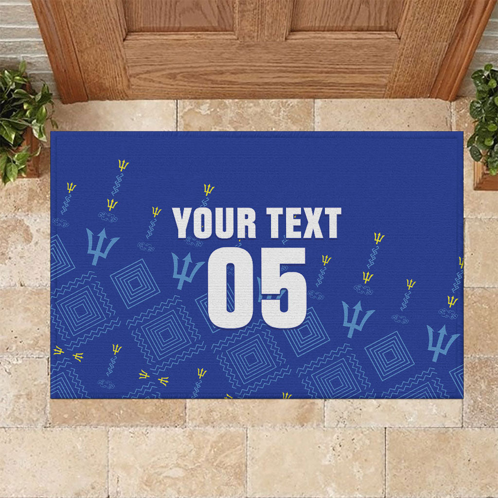 Custom Barbados 2026 Cricket Rubber Doormat Tridents Rise