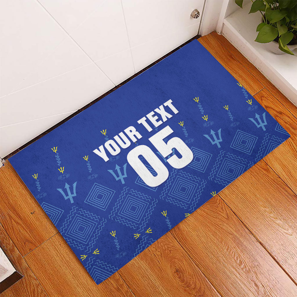 Custom Barbados 2026 Cricket Rubber Doormat Tridents Rise