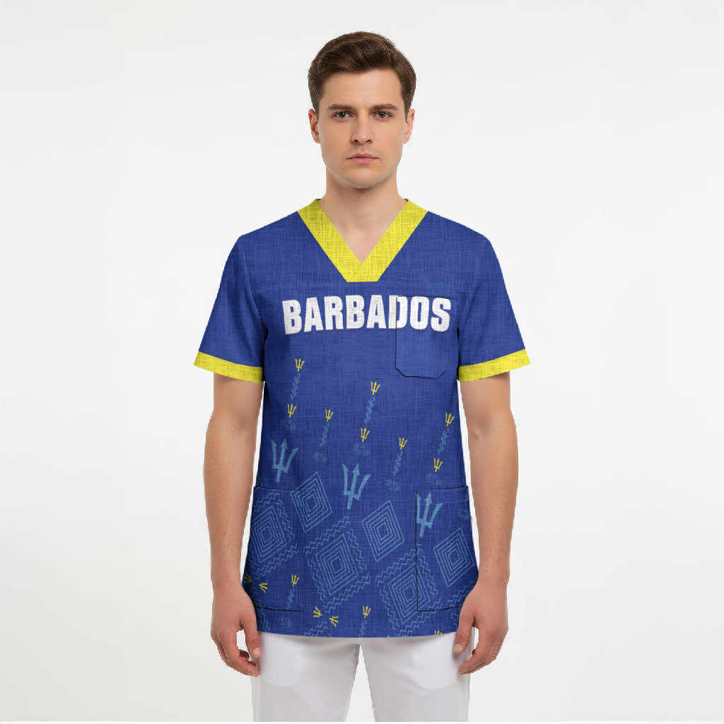 Custom Barbados 2026 Cricket Scrub Top Tridents Rise