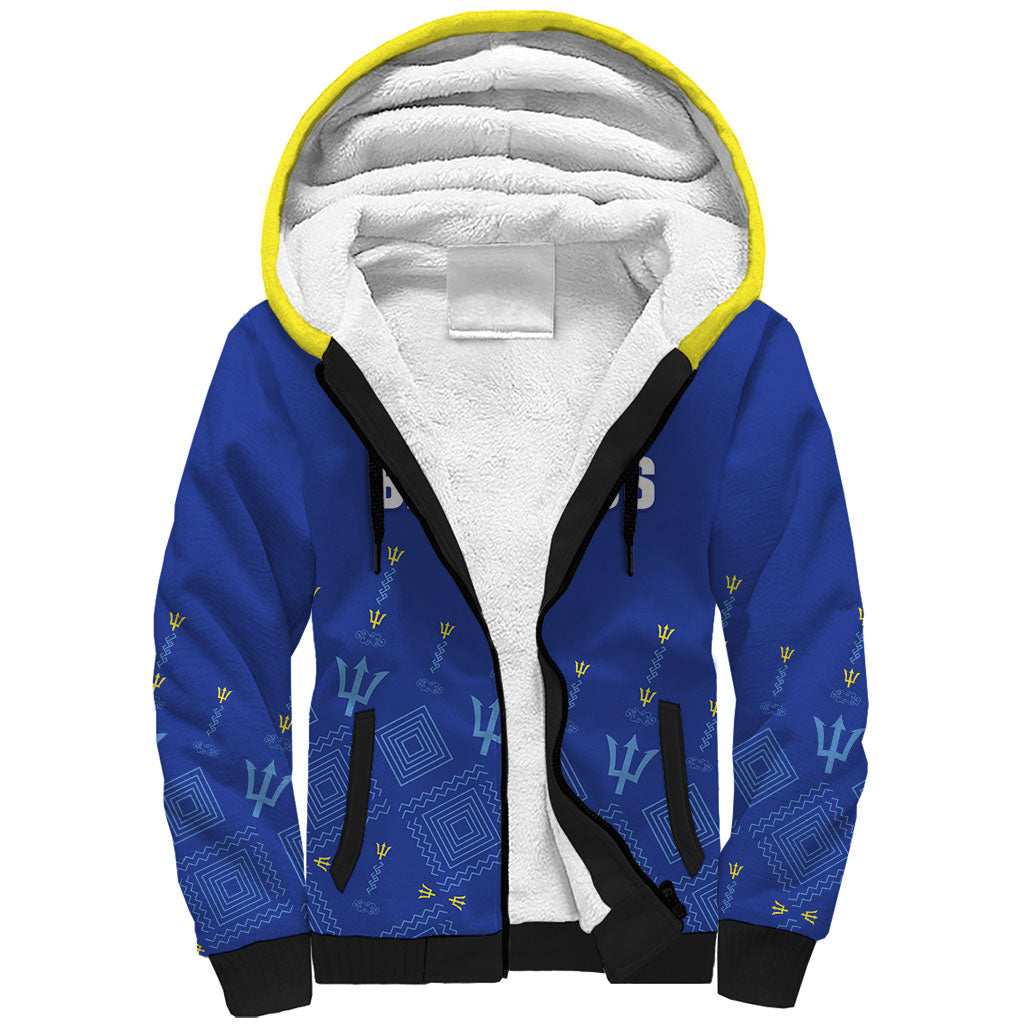 Custom Barbados 2026 Cricket Sherpa Hoodie Tridents Rise