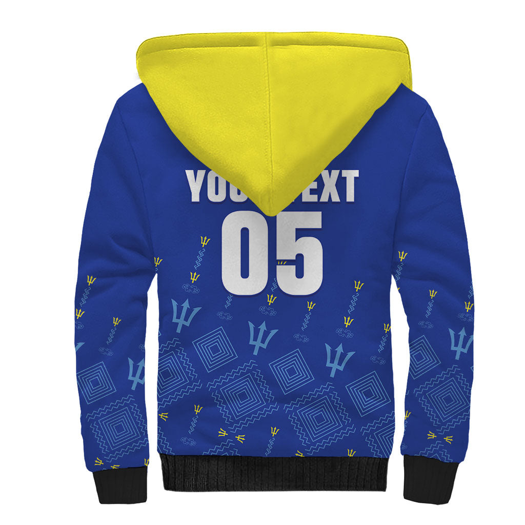Custom Barbados 2026 Cricket Sherpa Hoodie Tridents Rise