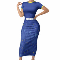 Custom Barbados 2026 Cricket Short Sleeve Bodycon Dress Tridents Rise
