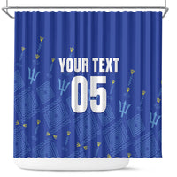 Custom Barbados 2026 Cricket Shower Curtain Tridents Rise