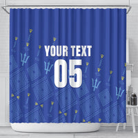 Custom Barbados 2026 Cricket Shower Curtain Tridents Rise