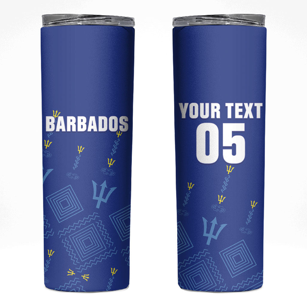 Custom Barbados 2026 Cricket Skinny Tumbler Tridents Rise