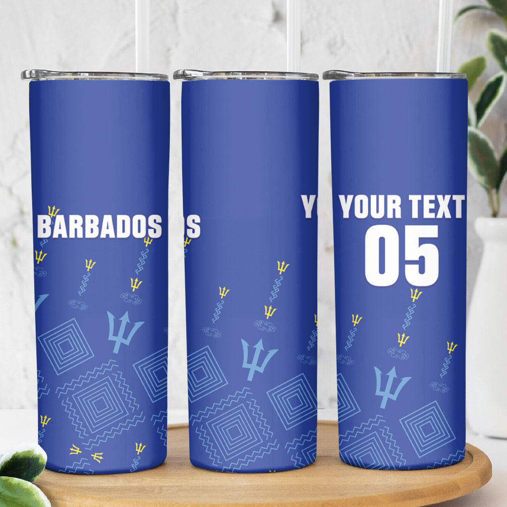 Custom Barbados 2026 Cricket Skinny Tumbler Tridents Rise
